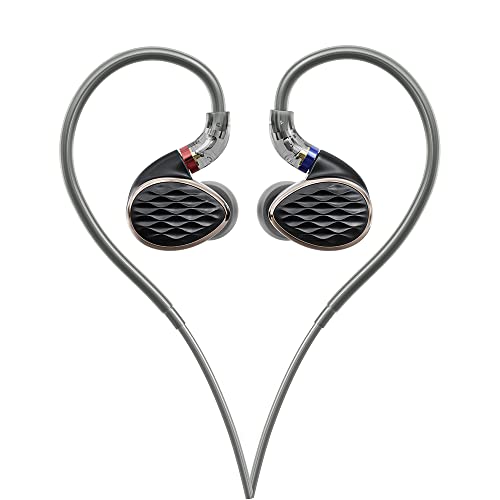 FiiO FH15 1DD 3 Knowles BA Hybrid Technology In-Ear-Kopfhörer mit 3,5 mm/4,4 mm MMCX-Kabel, Schwarz