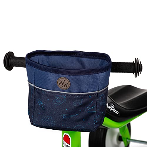BAMBINIWELT Lenkerkorb Tasche kompatibel mit Pukylino Wutsch Fitsch Puky OFFEN für Dreirad Laufrad Rutschfahrzeuge Fahrradtasche (Modell 22)