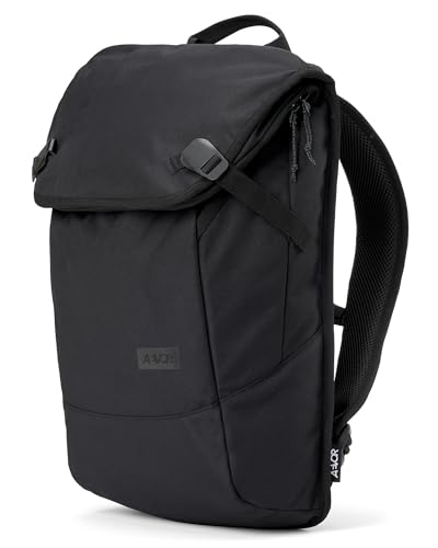 AEVOR Daypack Rucksack für die Uni und Freizeit inklusive Laptopfach und erweiterbar auf 28 Liter - Black Eclipse - Schwarz