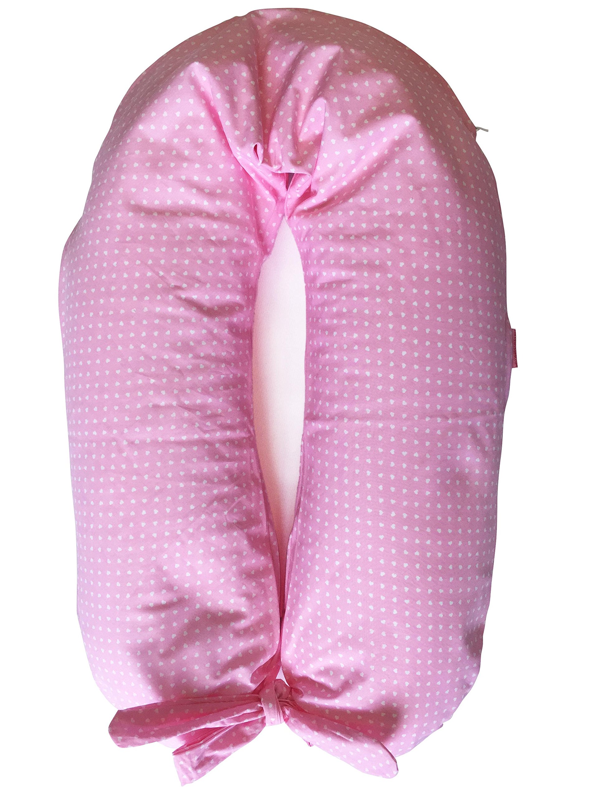 merrymama – Stillkissen und Schwangerschaft + Futter mit Schnürung/cm 190 (gefüllt mit Polystyrolkugeln Polystyrol feuerfest) Rosa