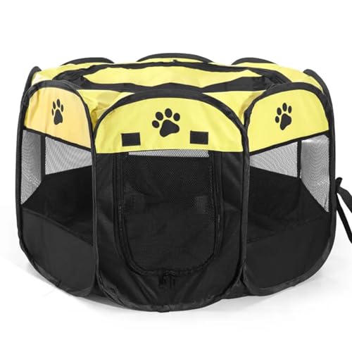 Tipi Zelt für Haustiere Haustierzelt, tragbar, faltbar, faltbar, for Katzen und Hunde, langlebig, for Katzen und Hunde (Color : Yellow, Size : S)