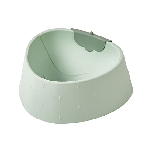 SUICRA Futternäpfe Bowl Plastic Strawberry Pet Feeding Bowl (Color : Green, Size : 15.5cm)