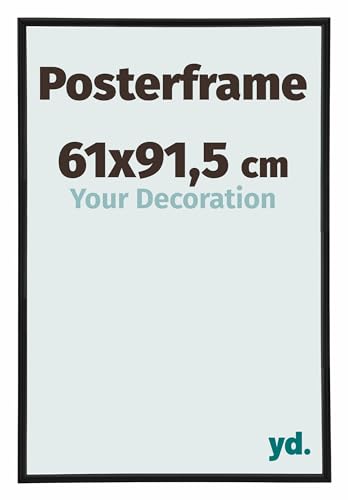 yd. Your Decoration - Bilderrahmen 61x91,5 cm - Posterrahmen von Kunststoff mit Kunstglas - Antireflex - Ausgezeichneter Qualität - Schwarz,
