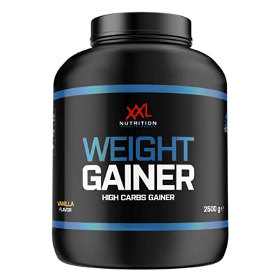 XXL Nutrition - Weight Gainer - Muskelmasse & Muskelaufbau, Protein Pulver Mit EAA & BCAA, Kohlenhydrate, Niedriger Fettgehalt - 2500 Gramm - Banane