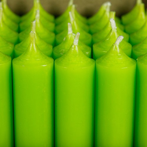 Bütic GmbH durchgefärbte Stabkerzen 180mm x Ø 22mm - Kerzen mit rückstandsfreiem Abbrand, Farbe:Apfelgrün, Set mit:25 Stück