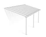 Palram Canopia Olympia Terrassenüberdachung 3x6 - Gestell aus Alumiuium & 16 mm Polycarbonat - Terrassendach Für den Ganzjährigen Gebrauch Geeignet, Weiß, 619 x 295 x 305 cm