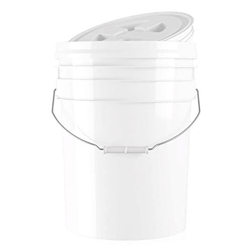 Performance Bucket Wascheimer für Auto Handwäsche inkl. Deckel (weiß) | 5GAL/19L - kompatibel: Grit Guard, Detail Guardz Dirt Lock Scrub Wall, Dirt Trap, Magic Bucket & Gamma Lid | chemicalworkz
