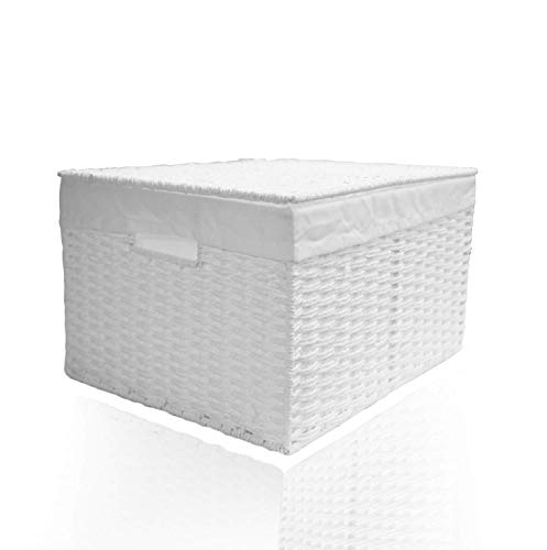 ARPAN Papierkorb Stofffutter, Weißes Papierseil, Large-W38xD30xH19cm