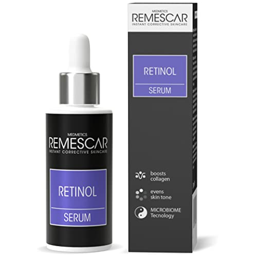 Remescar - Anti-Aging Serum mit Retinol - Mikrobiome Technologie - Verstärkt Kollagen - Glättet und strafft die Haut - Wirkt Falten entgegen - Reduziert Hautunreinheiten - Retinol Serum - Retinol