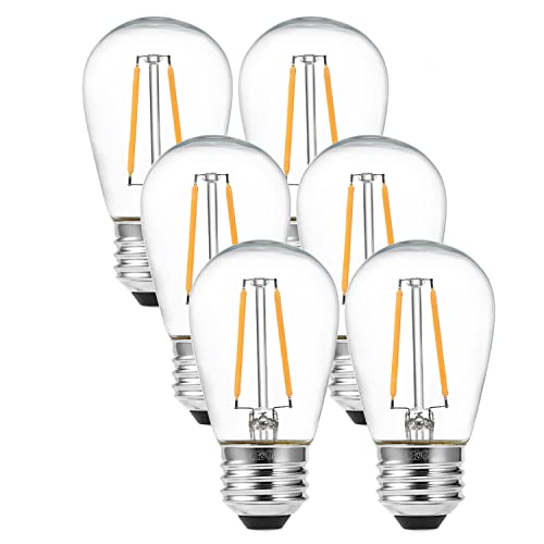 LEDGLE E27 ST45 Vintage Edison LED Glühbirne superhell 2W=24W E27 Filament Fadenlampe Warmweiß 2700K 360 ° Abstrahlwinkel 6er-Pack