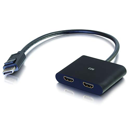 C2G DisplayPort 1. 2 zu Dual HDMI 4K Dual Monitor MST Hub, DP Multi-Stream Transport (MST) Multiple Monitor Splitter, Schwarz