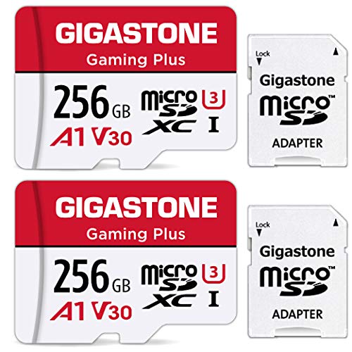 Gigatone 256GB Mirco SD Speicherkarte 2er-Pack, Gaming Plus, Kompatibel mit Nintendo Switch, Lesegeschwindigkeit bis zu 100MB/s, 4K UHD Videoaufnahme, Micro SDXC Karte UHS-1, A1, Klasse 10, U3 V30