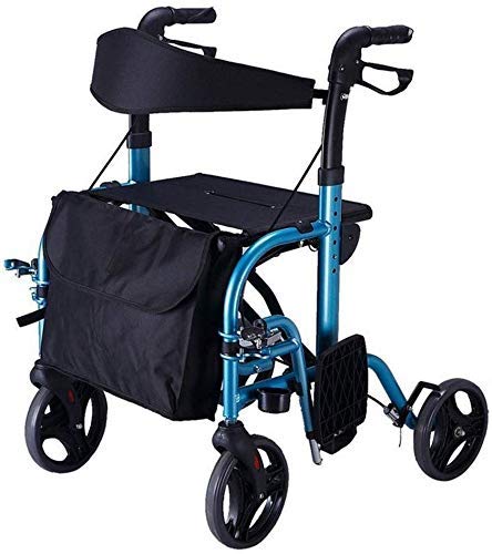 Rollator Walker Einkaufswagen Senioren Gehhilfe Mobilitätswagen Kinderwagen Leichter Rollerwagen Faltbar mit Sitz und Tasche