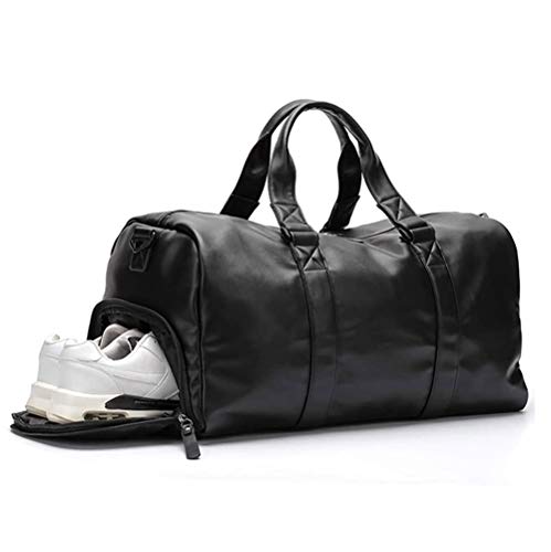 SMSOM Sporttasche Leichte Duffle-Taschen für Männer & Frauen zum Reisen, das Fitnessstudio und als Sportgeräte-Tasche/Organizer mit Schuhfach über Nachttasche (schwarz) (Color : A)