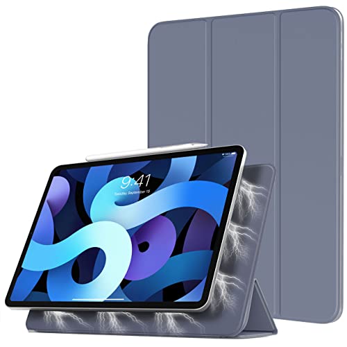 TiMOVO Magnetische Hülle für iPad Air 5. Generation 10,9 Zoll 2022/iPad Air 4. Generation 10,9 Zoll 2020/iPad Pro 11 Zoll 2018, Schutzhülle Unterstützt 2. Gen iPencil Aufladen - Grauviolett
