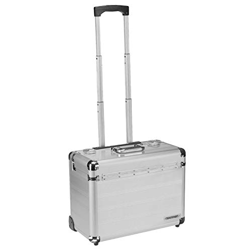 Business Trolley Pilotenkoffer Laptopfach TSA Schlösser Aluminium Oberfläche Silber