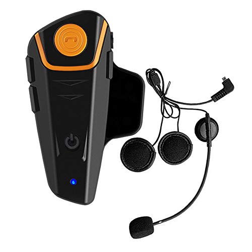 QSPORTPEAK BT-S2 Motorrad Bluetooth Headset 2-3 Fahrer Motorrad Kommunikationssystem für 1000 Metern, für Motorrad-Skifahren GPS FM Radio Wasserdicht/Freisprechen (Einzelpackung)