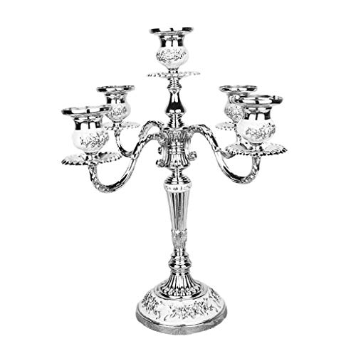 F Fityle Romantische Kerzenleuchter Kerzenständer aus aus Kandelaber für Restaurant Esstisch, Silber