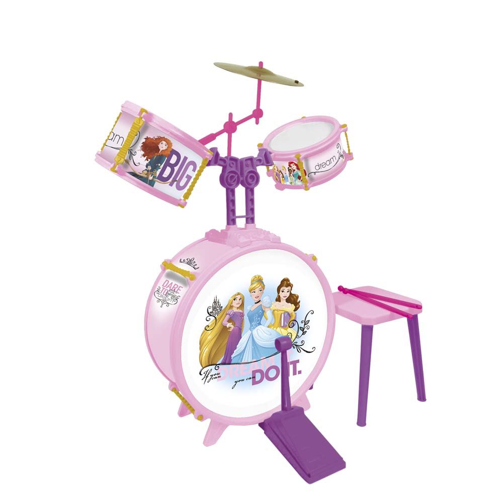 Reig 5288 Disney Princess Prinzessinen Schlagzeug mit Stuhl und Schlagstöcken