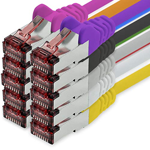Cat6 Netzwerkkabel 10 X 2m Color 10 Ethernetkabel Lankabel Cat6 Lan Netzwerk Kabel Sftp Pimf Patchkabel 1000 Mbit s