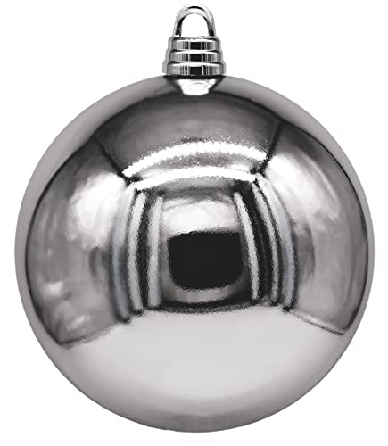 XXL Weihnachtskugeln Ø 30cm - Christbaumkugeln - bruchsicher und stoßfester - Christbaumschmuck -1 Stück - Baumschmuck Weihnachten Deko - Silber - glänzend
