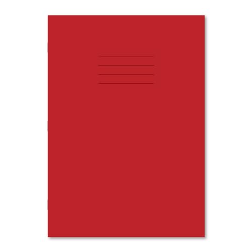 Hamelin A4 8 mm liniert und Rand 64 Seiten Heft – 50 Stück A4 rot