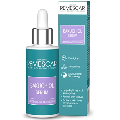 Remescar Facial Serum Bakuchiol 30ml - Gesichtspflege-Serum - Reduziert Falten und Fältchen - Geeignet für empfindliche Haut und lle Hauttypen - Pflanzliche Inhaltsstoffe