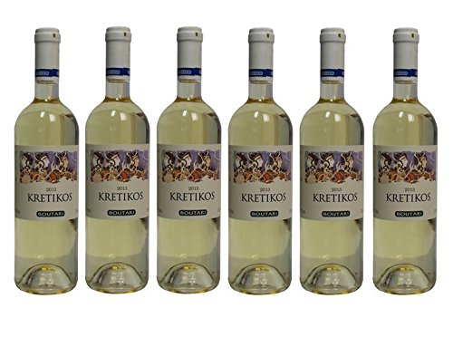 6x Boutari Kretikos Weisswein je 0,75L trocken griechischer Tafelwein Weiß Wein im Spar Set + 2x Probiersachet Olivenöl