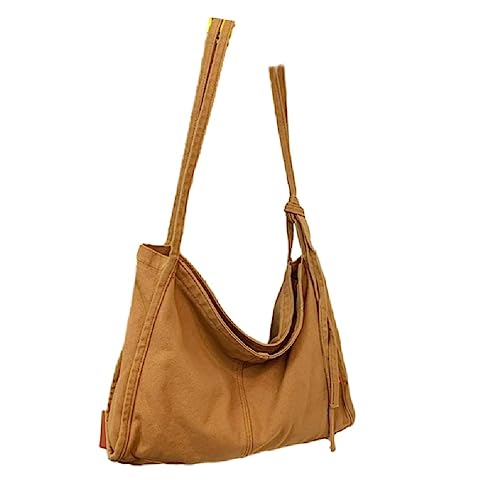 Modische Damen-Einkaufstasche, Umhängetasche, einfache Kuriertasche, Schultertasche, große Kapazität, lässige Tasche, vielseitige Duffle-Tasche, braun