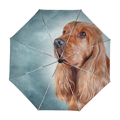 alaza Englisch Cocker Spaniel Hund Regenschirm Reise Auto Öffnen Schließen UV-Schutz-windundurchlässiges Leichtes Regenschirm