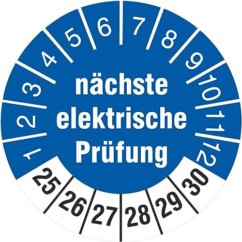 200 Prüfplaketten 30 mm nächste elektrische Prüfung 2021-2026 Prüfetiketten