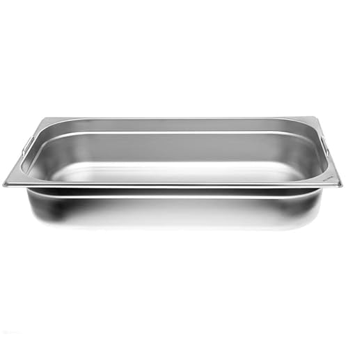 Allpax GN Behälter 1/1 Edelstahl - Höhe 100 mm - mit Griffe - lebensmittelechter & hitzebeständiger Gastronormbehälter, zum Abtropfen oder als Gareinsatz im Chafing Dish