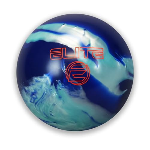 ELITE Vorgebohrter EZ-Haken-reaktiver Bowlingball – ideal für Einsteiger-Bowler, die den Bowlingball biegen oder einhaken möchten, mit Finger- und Daumenlöchern (Blaugrün/Blau, 5,4 kg, mittlere