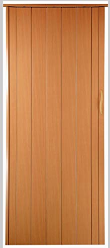 Falttür Schiebetür Tür buche farben mit Schloß/Verriegelung Höhe 202 cm Einbaubreite bis 96 cm Doppelwandprofil Neu