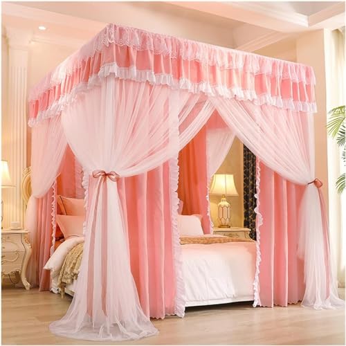 IisrAr Betthimmel mit Moskitonetz, rosa, Prinzessinnen-Stil, Schlafzimmer, dekorativer Betthimmel, (Größe: 150 x 200 x 200 cm)
