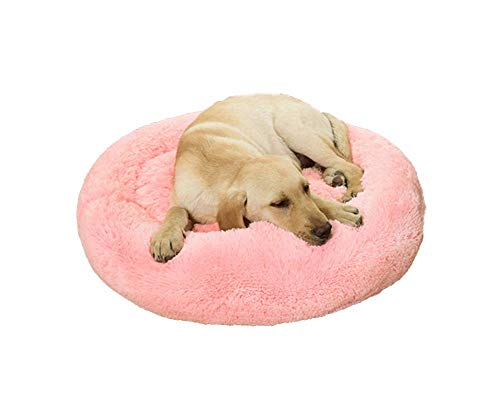 Haustierbett Deluxe, Katzen- Und Hundebett, Super Soft Cushion Round Oder Oval Donut Nesting Cave Bed Schlafbett Für Katzen Und Welpen-70cm-Rosa