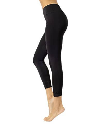 CALZITALY Nathlose Legging für Damen, Sport Leggins, Yoga- und Fitnesshose, Jogging-und Sporthose, Made in Italy (Schwarz, L)