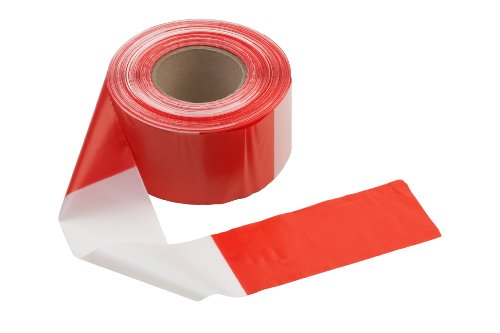 Meister Absperrband 500 m x 80 mm - rot / weiß - Beidseitig bedruckt - UV-beständig & reißfest - Aus Polyethylen (PE) / Warnband / Flatterband / Markierungsband / Absperrungsband / 4500000