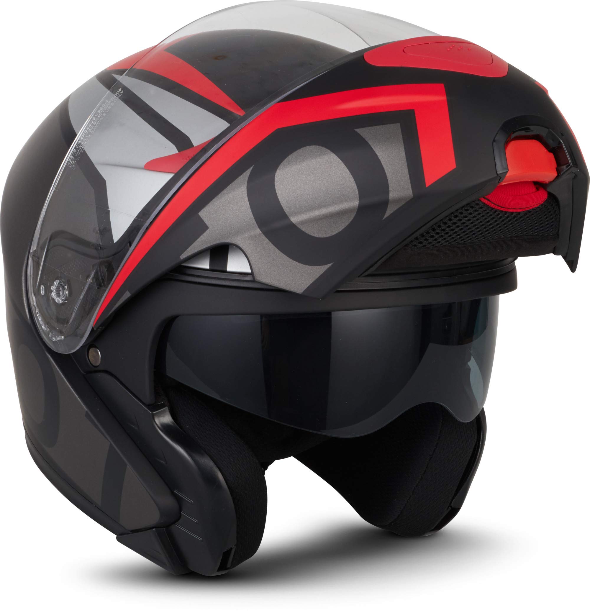 Moto Helmets® F19 „Runner Red“ · Motorrad-Helm · Klapp-Helm Modular-Helm Flip-up Integral-Helm Motorrad-Helm Roller-Helm Cruiser · ECE 22.05 Sonnenvisier Schnellverschluss Tasche S (55-56cm)