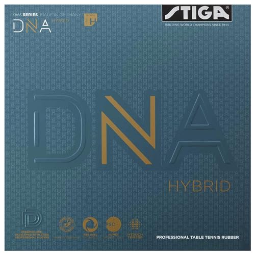 Stiga Tischtennisbelag DNA Hybrid XH mit 52,5 Grad Schwammhärte, Power Sponge Cells und H-Touch Tensor-Technologie, Schwarz, 2.1