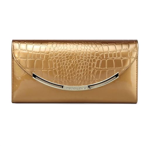 DXFBHWWS Damen-Geldscheinklammern, Kartenetuis, Handtaschen aus echtem Leder, Business-Geldbörsen, Abendtaschen, Geldbörsen, Umhängetaschen (Color : Gold)