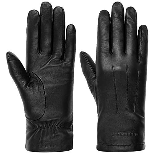 Seeberger Spencer Lederhandschuhe Handschuhe Damenhandschuhe Fingerhandschuhe (6 HS - schwarz)