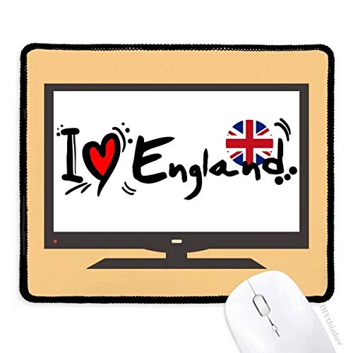 beatChong Ich Liebe England-Welt Flaggen-Herz-Computer-Mausunterlage Griffige Gummi Mousepad Spiel Büro