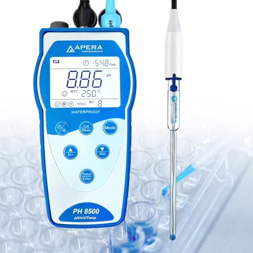 Apera Instruments PH8500-MS pH-Messgerät für kleine Probenmengen mit GLP-Speicherfunktion und Datenausgabe (pH-Messbereich: 0 bis 14,00)