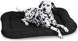 Knuffelwuff Wasserfestes In und Outdoor Hundebett Lucky aus Nylongewebe XXL 118 x 85cm Schwarz - abnehmbarer Bezug - waschbar - für große, mittelgroße und kleine Hunde