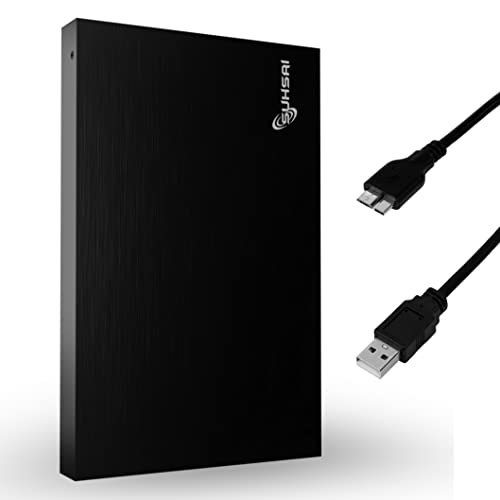 SUHSAI Tragbare Externe Festplatte 320GB Taschenformat Backup-HDD 2,5 Zoll Externe Datenspeicher-Festplatte USB 3.0-Festplatte kompatibel für Gaming-PC Mac Laptop Xbox Xbox One PS4 (schwarz)