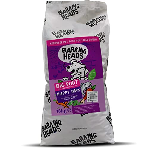 Barking Heads Dry Dog Food for Large Breed Puppies - Puppy Days - 100% Natural Chicken and Salmon, No Artificial Flavours, Good for Strong Teeth and Bones, 18 kg