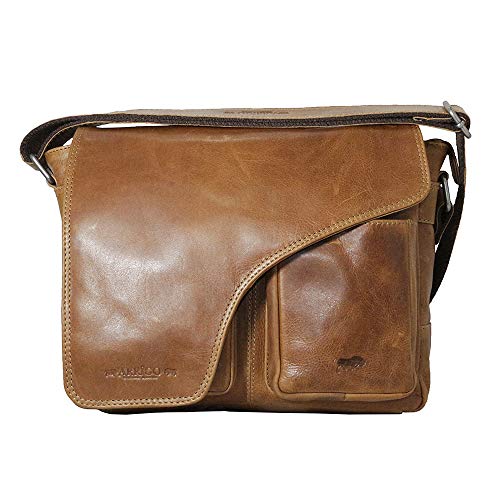 Arrigo Unisex-Erwachsene Messenger Bag Kuriertasche, Braun (Cognac), 30x22x7 cm