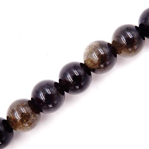 Fukugems Naturstein perlen für schmuckherstellung, verkauft pro Bag 5 Stränge Innen, Golden Obsidian 6mm
