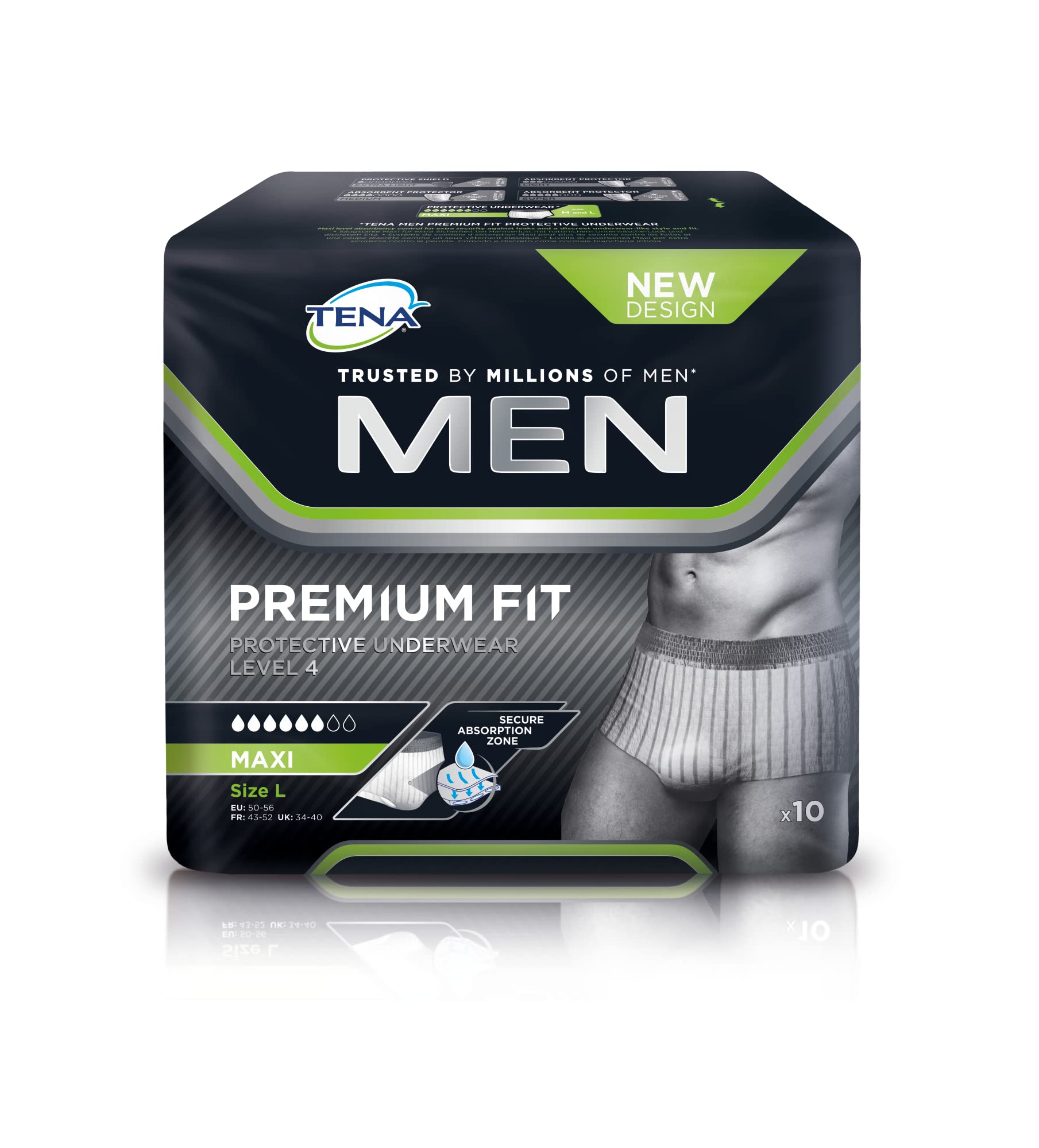 TENA MEN Premium Fit Inkontinenz Pants Maxi L/XL 4X10 St
